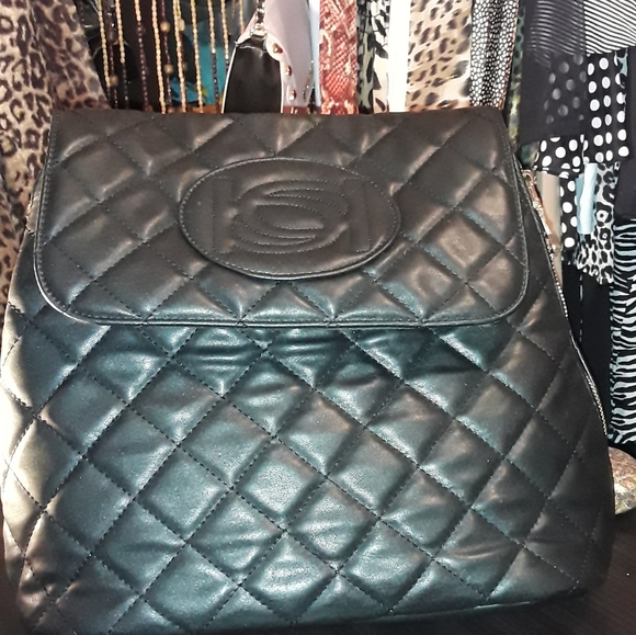 bebe Handbags - BEEBE BLACK BACKPACK/PURSE
